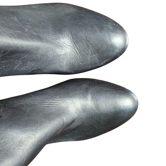 Black Leather Booties With Side Zipper & 4-Inch Heels By Via Spiga size 9 - Picture 4 of 10